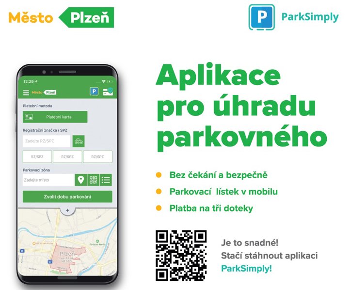 K hrazení parkovného v Plzni využívejte správnou aplikaci, vyzývá město
